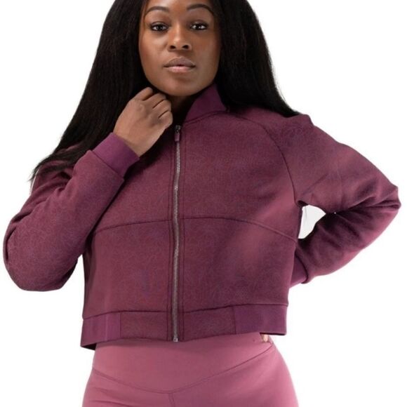 BALANCE ATHLETICA Burgundy Flight Jacket-S - Picture 1 of 8
